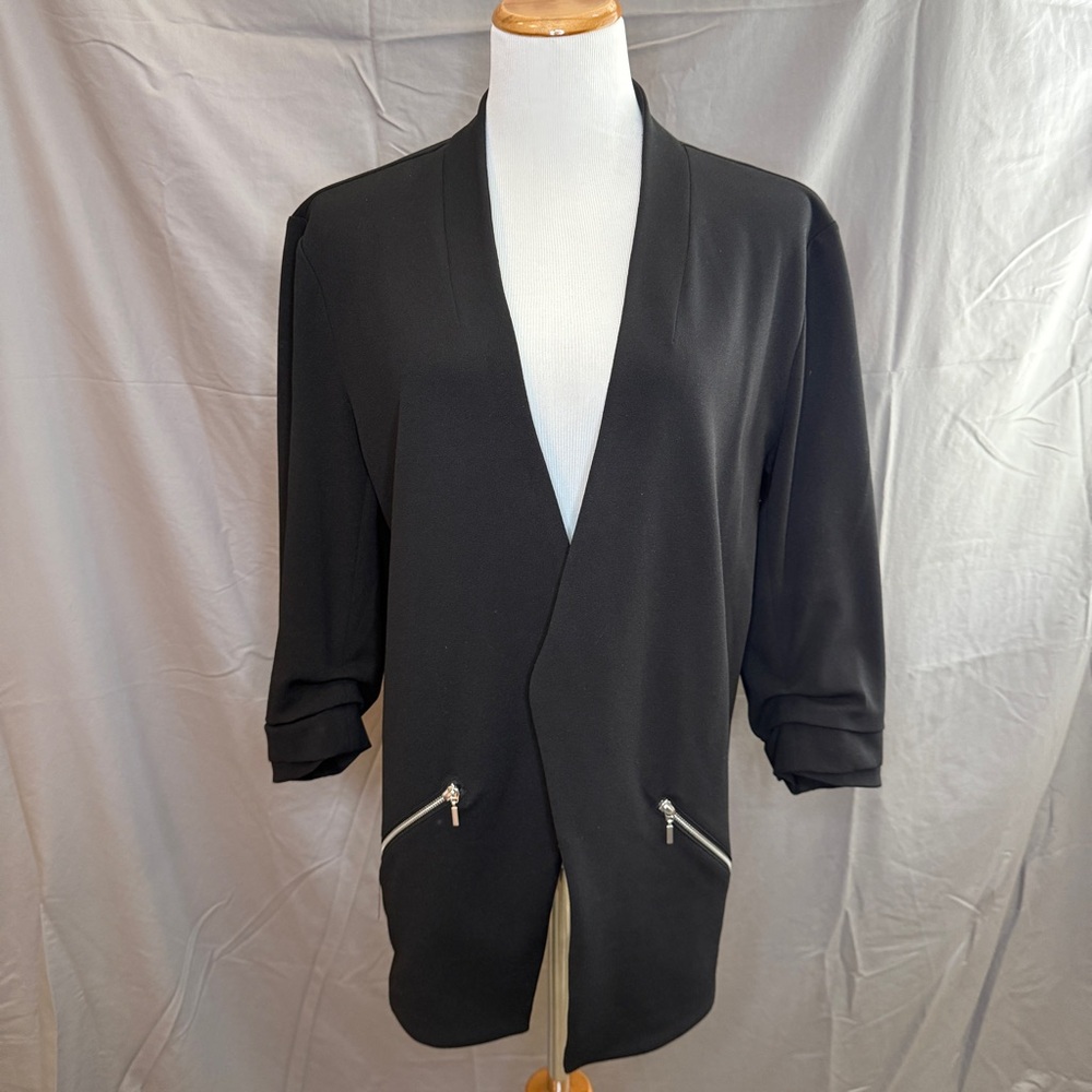 Maurices Black Blazer with Zipper Pockets